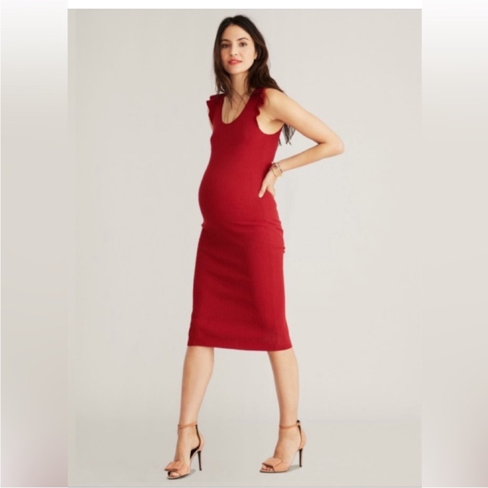 Hatch Cranberry “Chloe” Maternity Dress